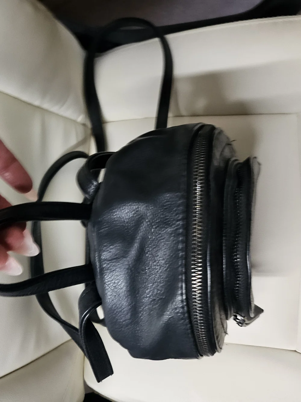 Mudd Black Leather Mini Backpack